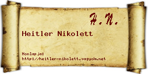 Heitler Nikolett névjegykártya